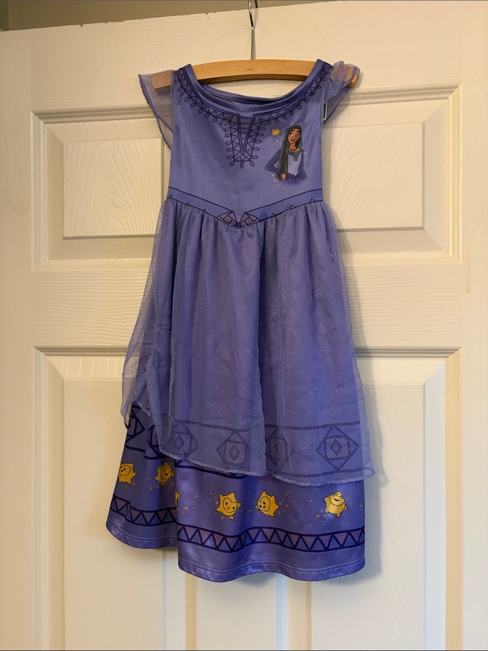 Disney Wish Purple Girls' Princess Nightgown with Tulle Overlay